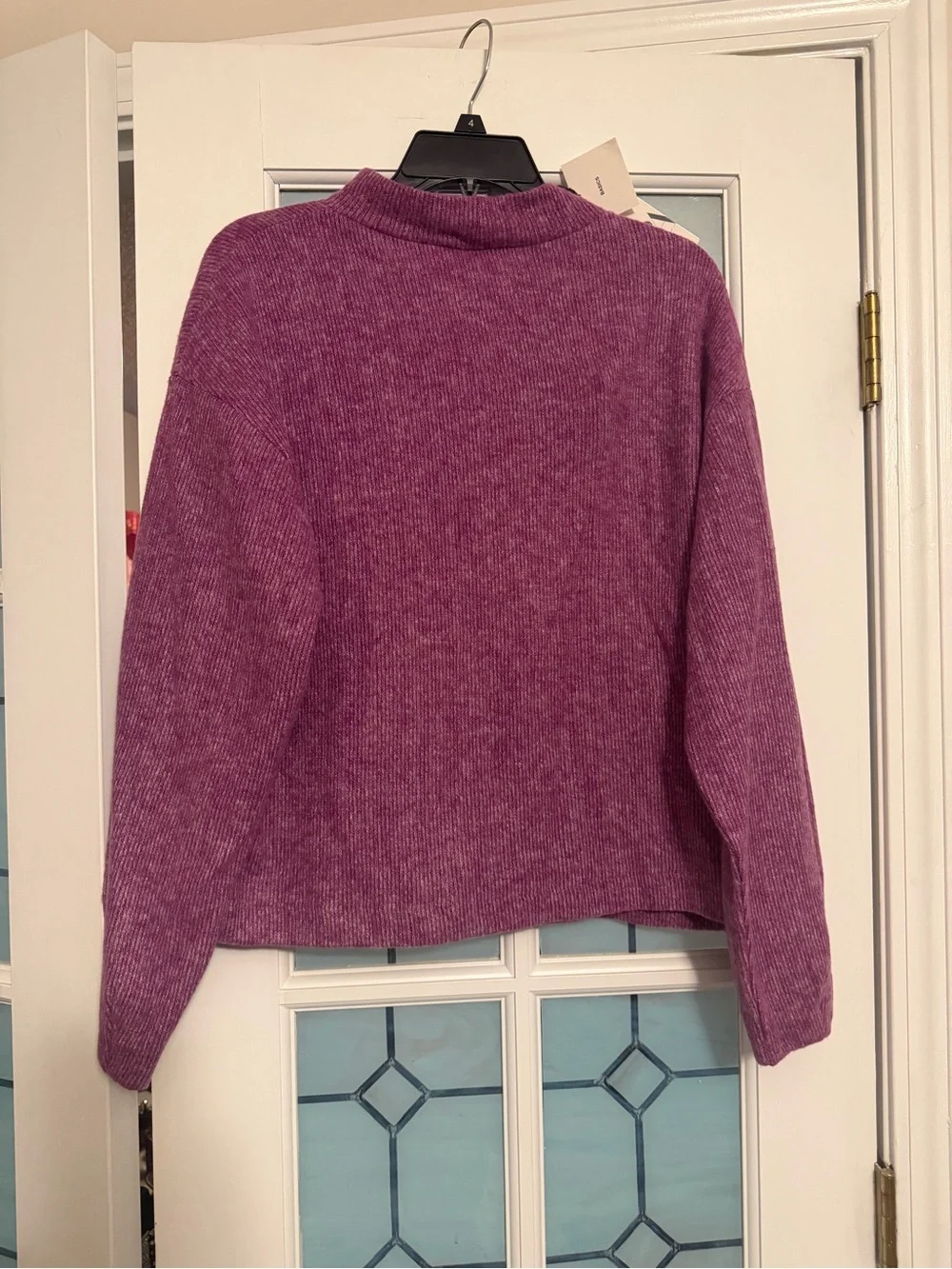 Zara Ribbed Crewneck Sweater in Magenta - Picture 3 of 4